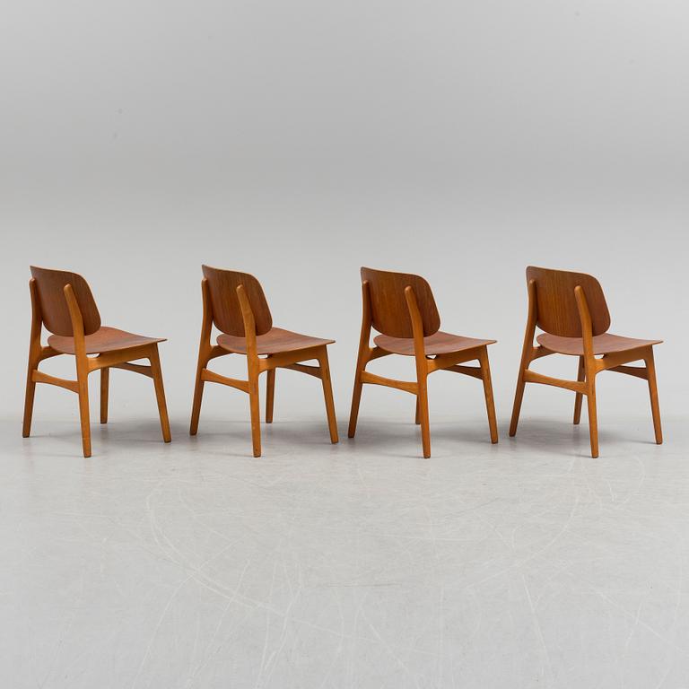 BØRGE MOGENSEN, A set of four chairs, model 155, second half of the 20th century.