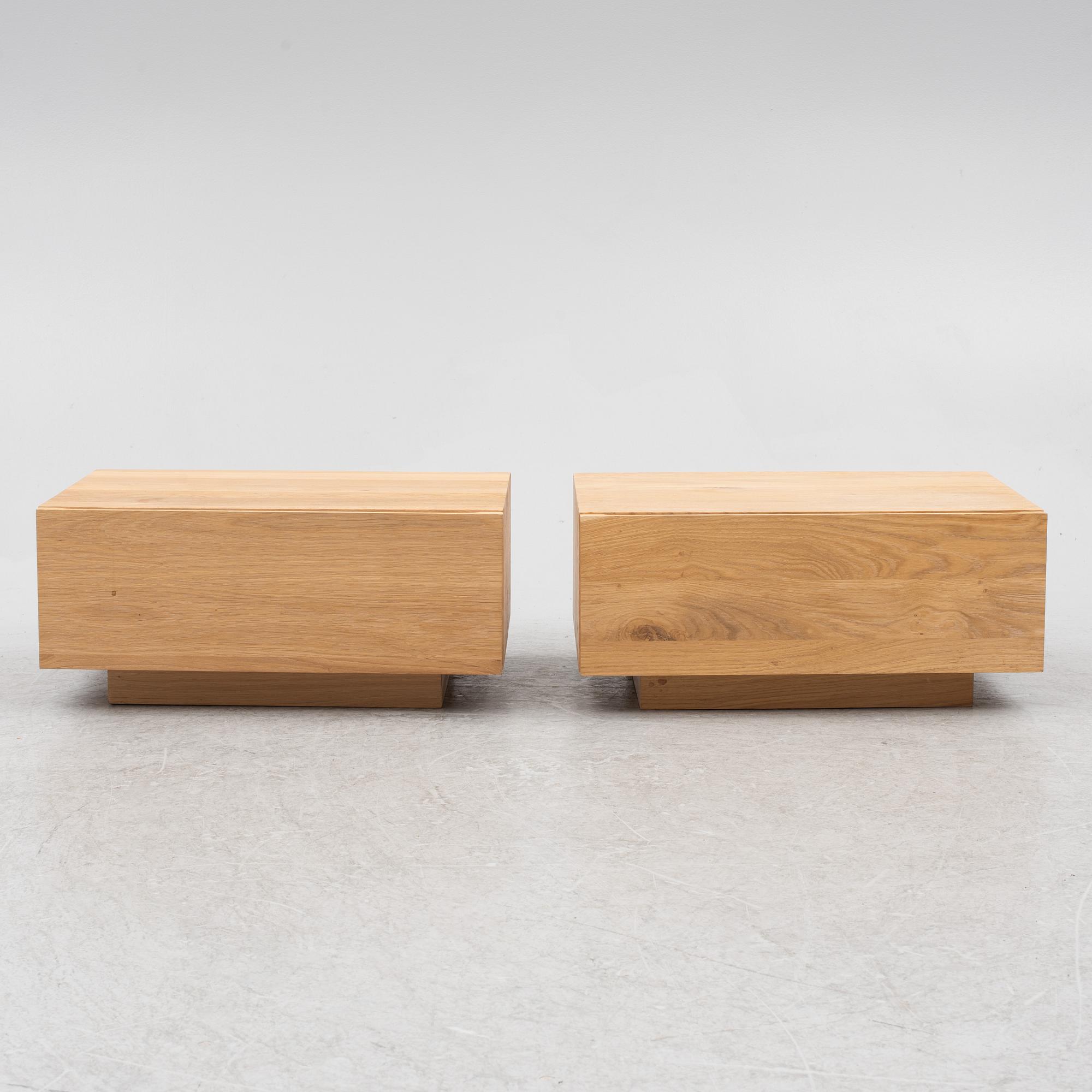 Bedside tables, a pair, "Madra", Ethnicraft, Belgium, contemporary.