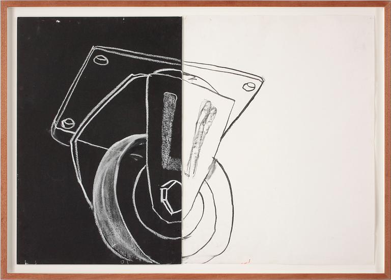 JARL INGVARSSON, kol och krita på kartong och papper, ej signerad.