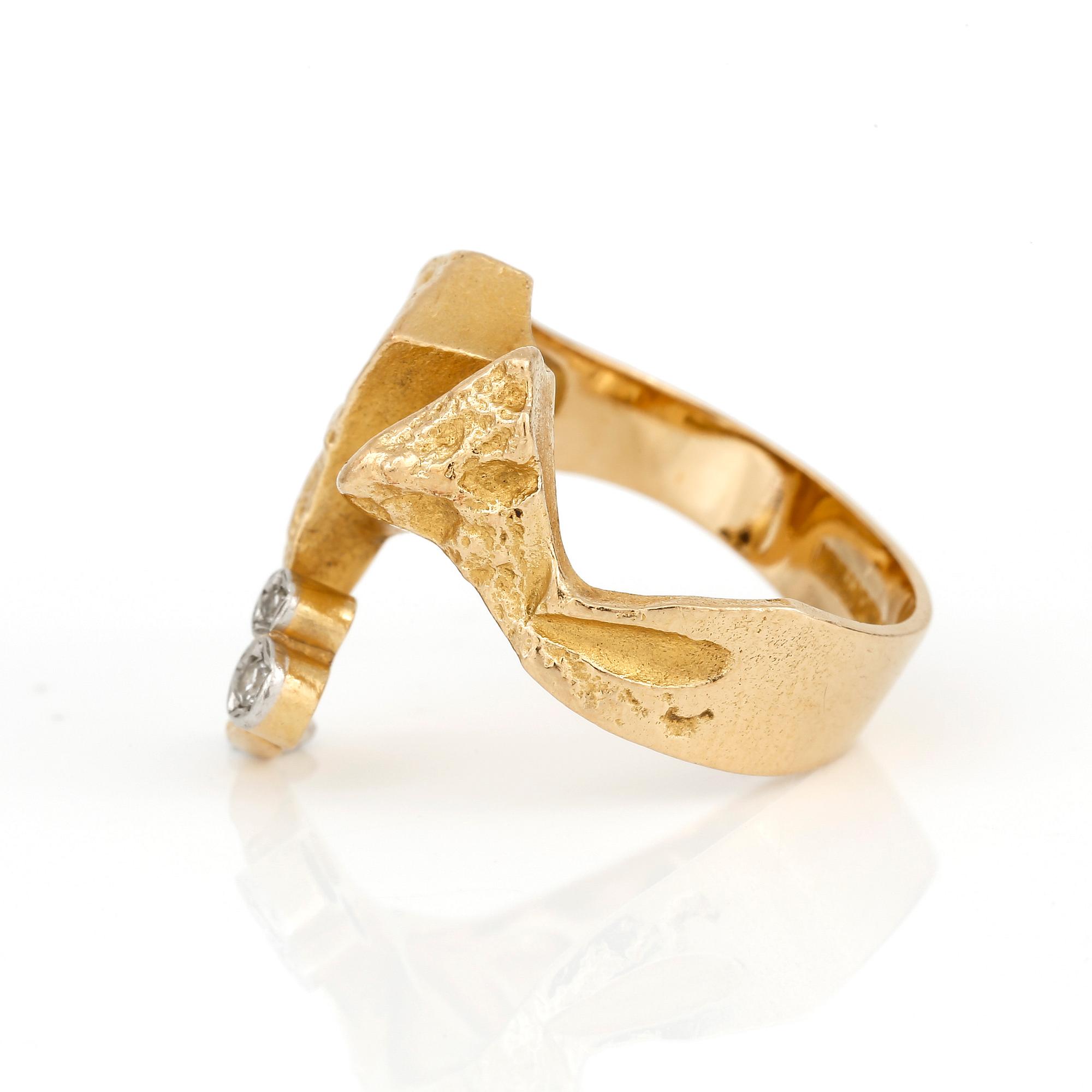 RING, med åttkantslipade diamanter, totalt ca 0,03 ct, Lapponia, Finland, 1989.