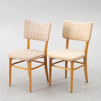 Elias Svedberg, a set of four chairs model "31" from the Triva-Bygg series, Nordiska Kompaniet, 1940s.
