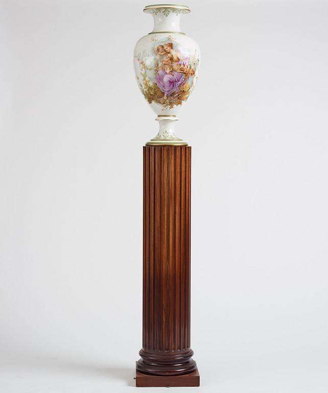 A large porcelain vase, Russia, late 19th Century, signed Klara Zeidler.