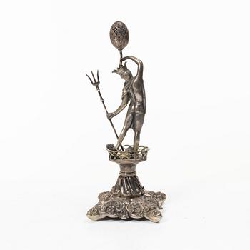 Table decoration/sculpture in silver, depicting Neptune, fantasy marks, circa 1900.