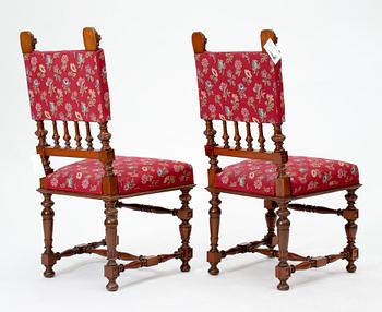 STOLAR, ett par, nyrenässans, 1800-talets slut.