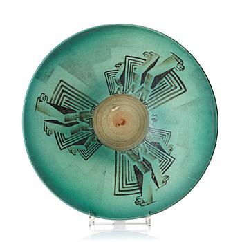 91. Ewald Dahlskog, a faience dish, Bobergs Fajansfabrik, Gävle, 1930s.