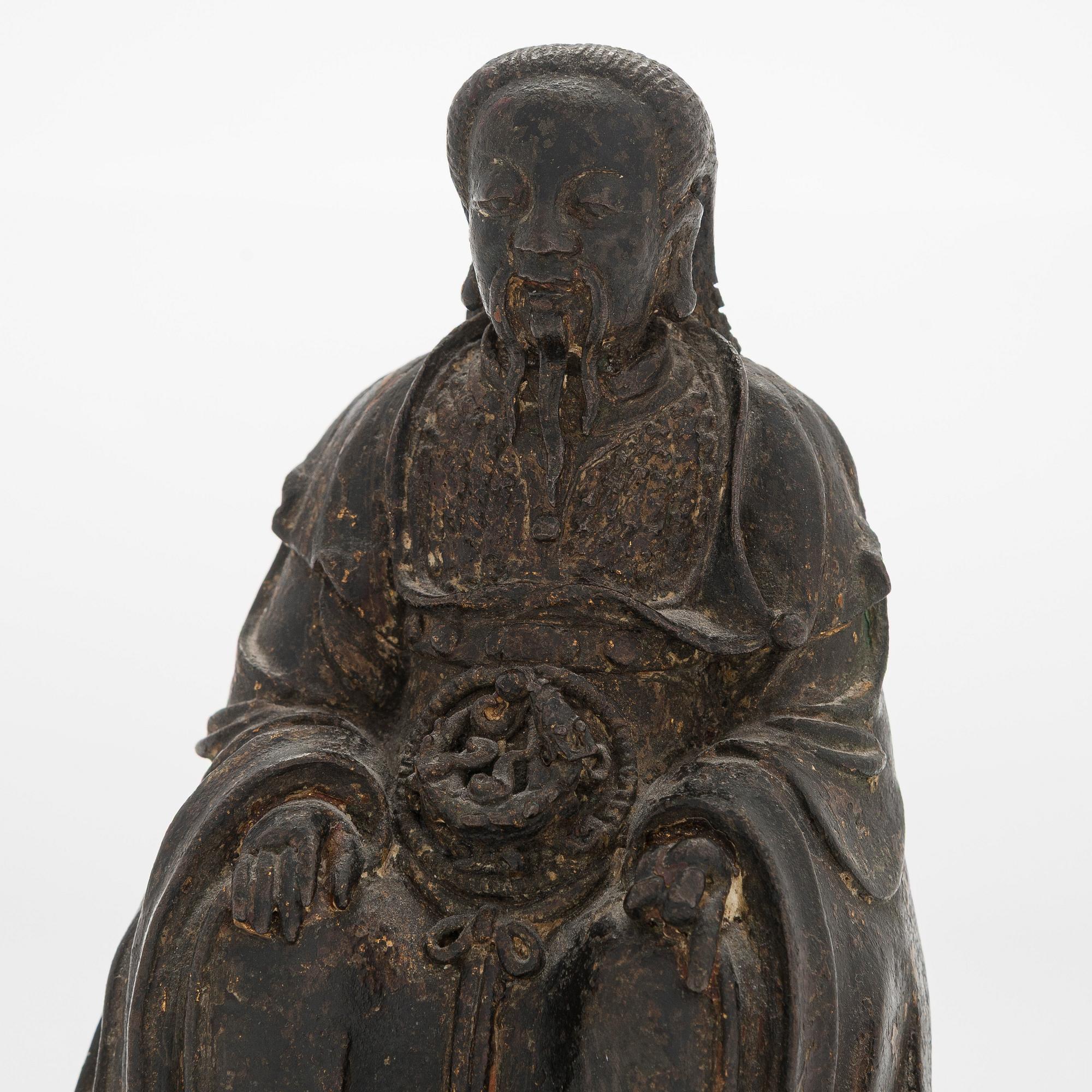 Veistos, pronssi, myöhäinen Ming-dynastia (1368-1644), Kiina.