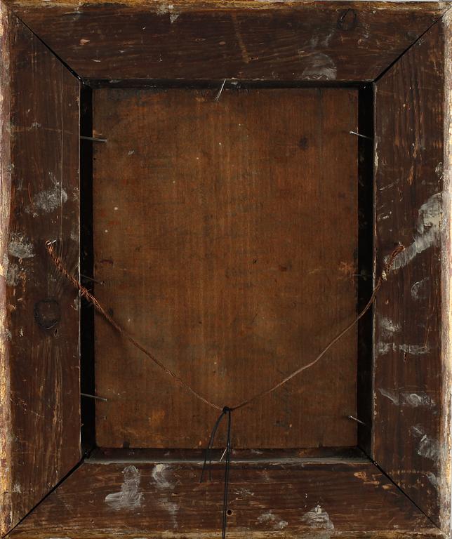 OKÄND KONSTNÄR, olja på pannå, osignerad, 1700/1800-tal.