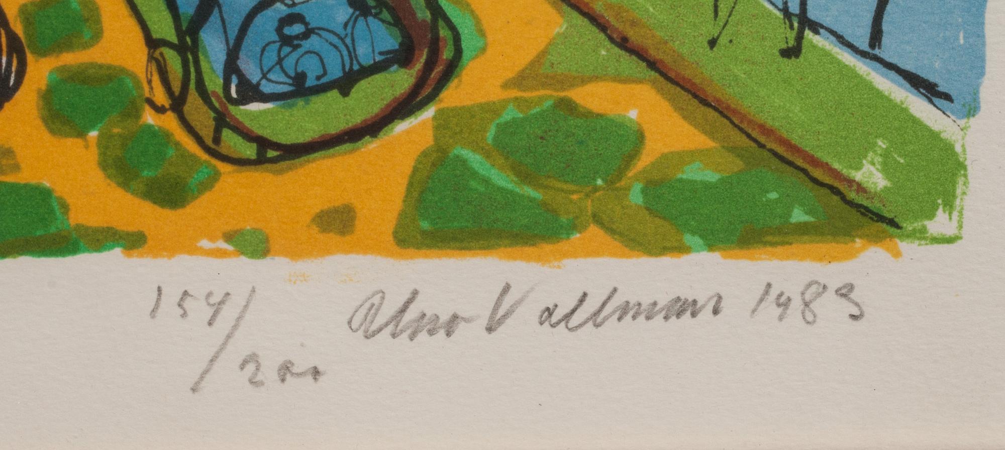 UNO VALLMAN, färglitografi, signerad, numrerad 154/200 och daterad- 1983.