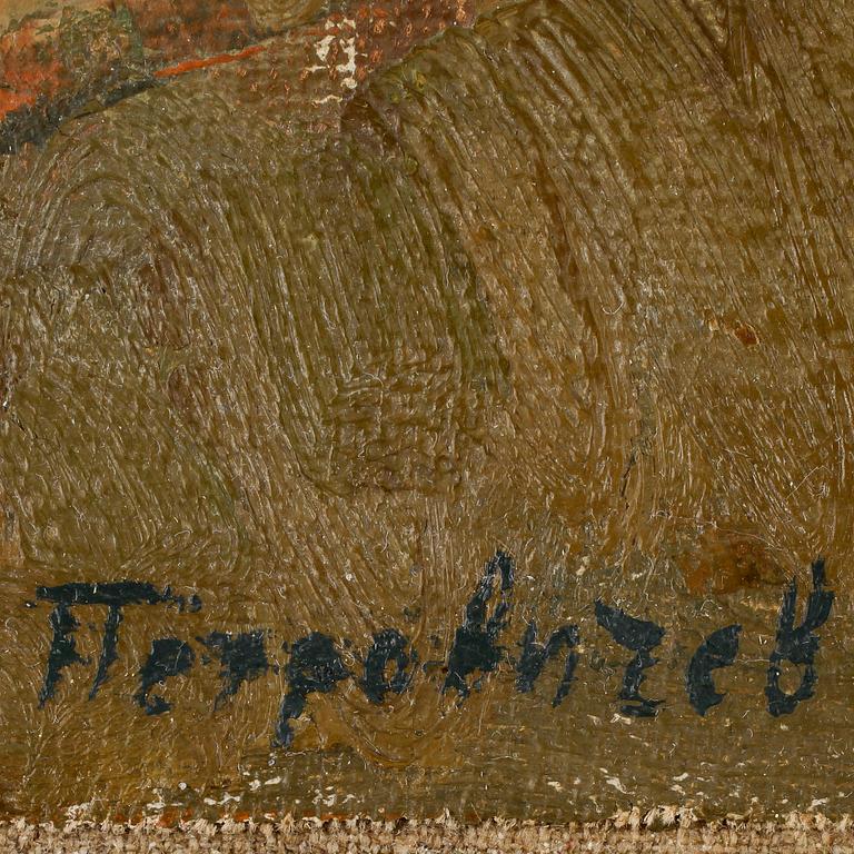 OKÄND KONSTNÄR, olja på duk. Signerad Petrovich.