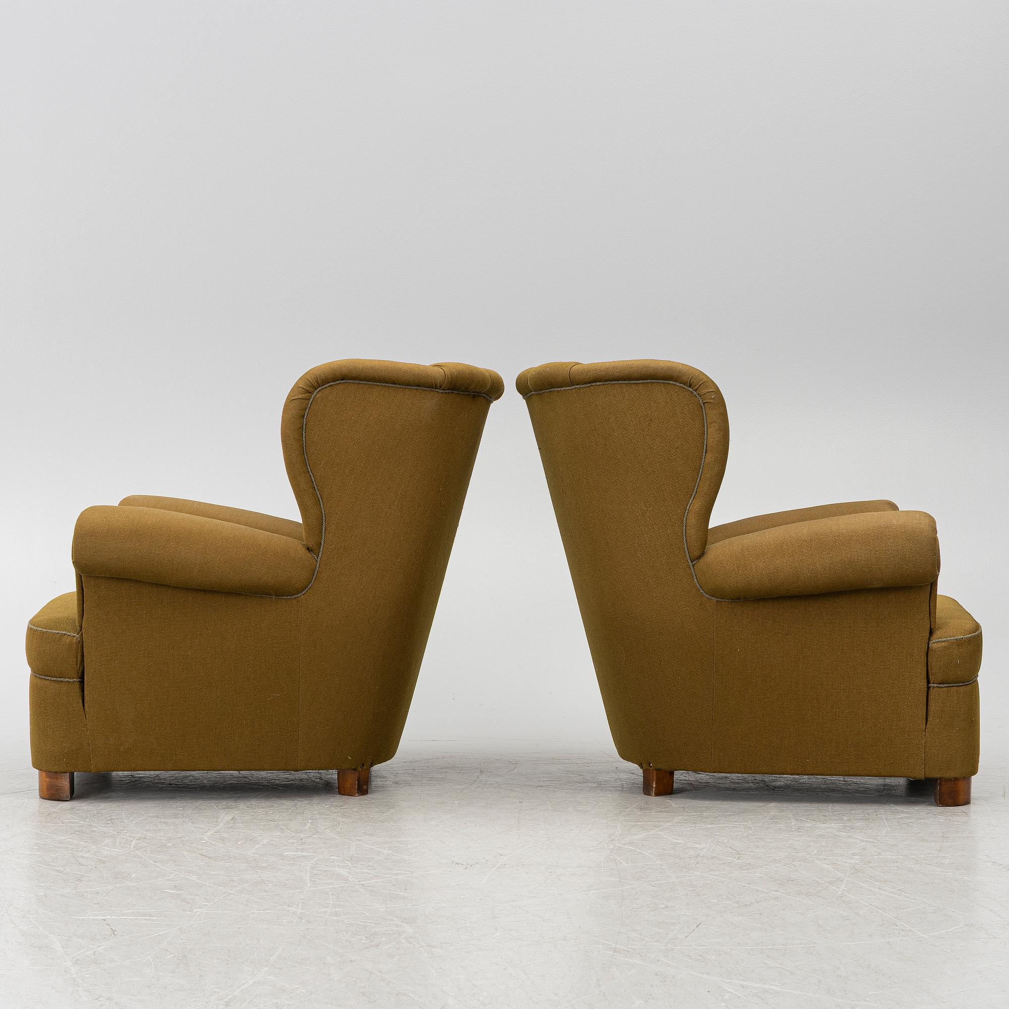 Armchairs, a pair, Swedish Modern, 1940s.