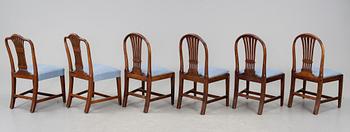 STOLAR, 4 + 2 st, Hepplewhite, England, 1800-tal.