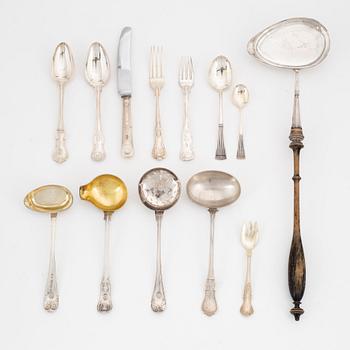 Silver cutlery, 19-20th century (49 pieces).
