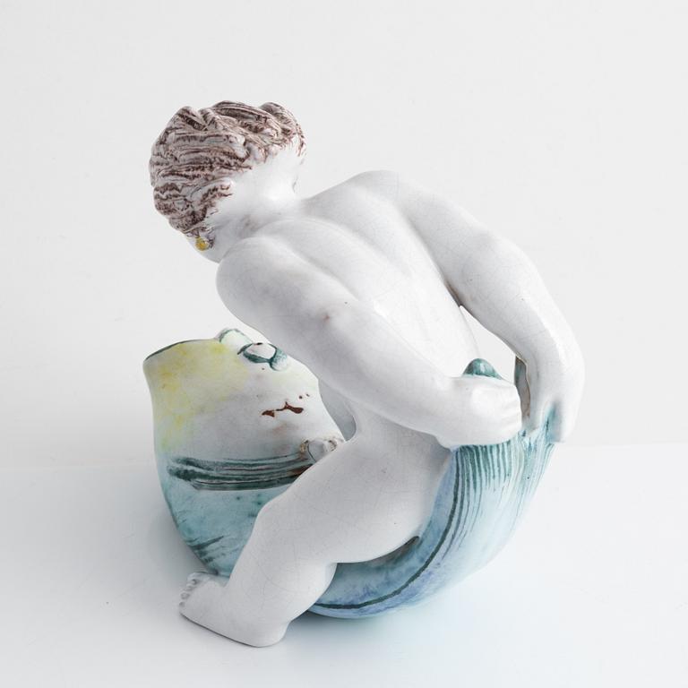 Tyra Lundgren, a faience figurine, Rörstrand, dated -30.