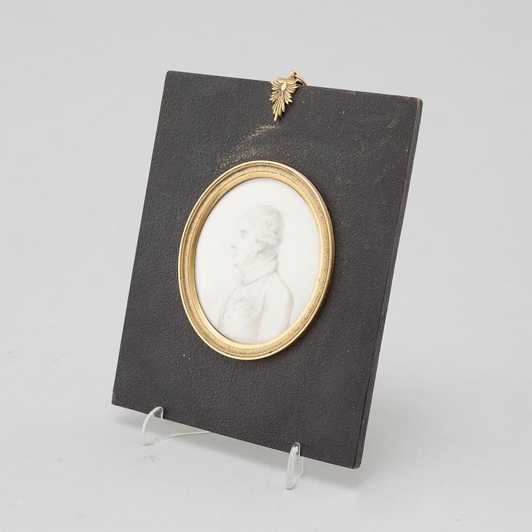 JACOB AXEL GILLBERG, a miniature portrait in a brass frame, signed and dated 1806.