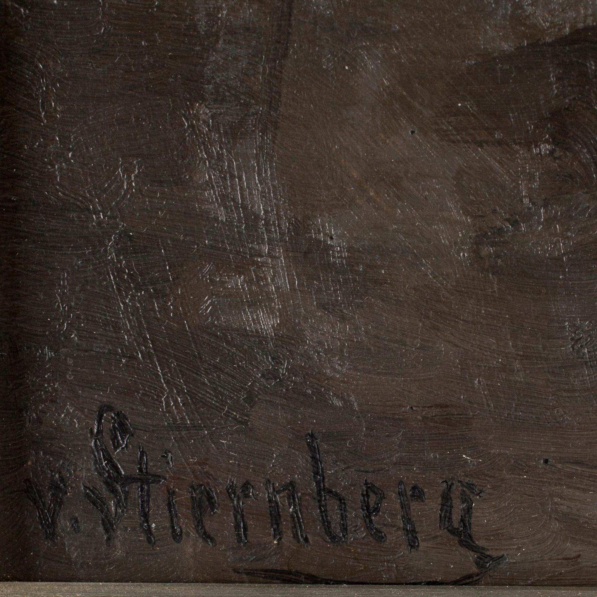 THEODOR VON STIERNBERG, olja på pannå, signerad.