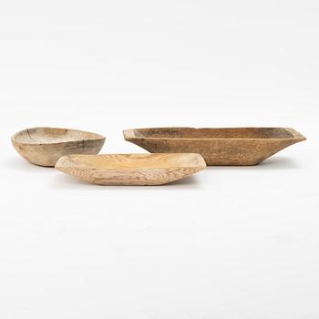 Tray, 3 pcs, Folk Art, 19th-20th century.