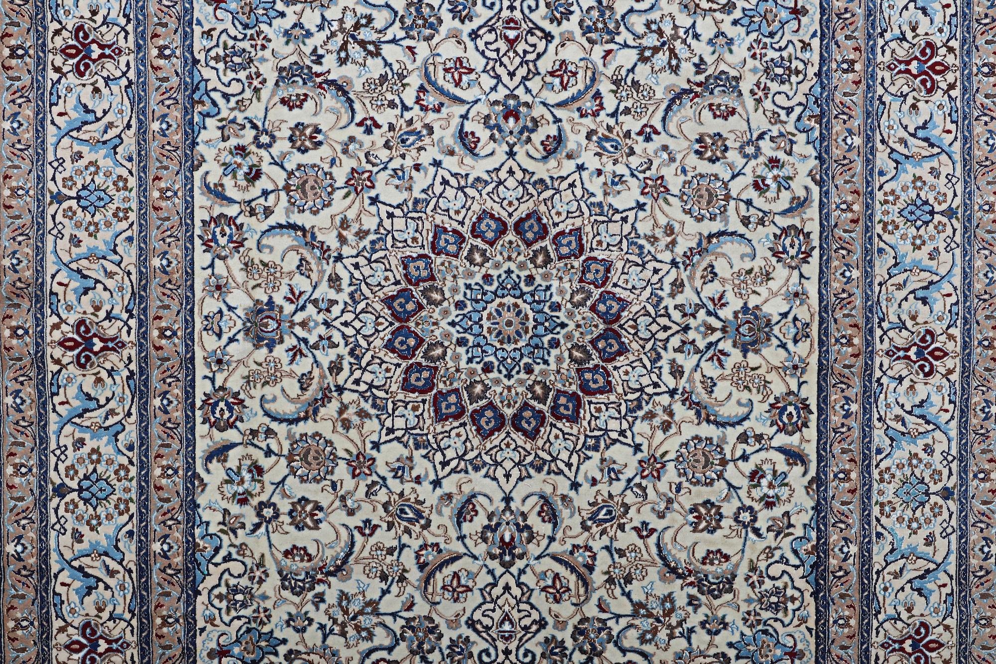 A carpet, Nain, so called 9 laa, part silk, ca 360 x 240 cm.