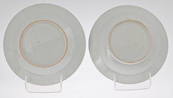 TALLRIKAR, 3 st, SKÅL samt SKÅLFAT, 4 st, porslin. Kina, bl a 1700-tal.