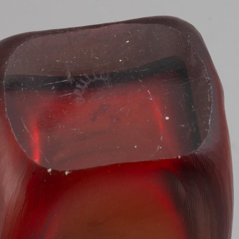 Venini, an engraved glass bottle, Murano, Italy post 1950.