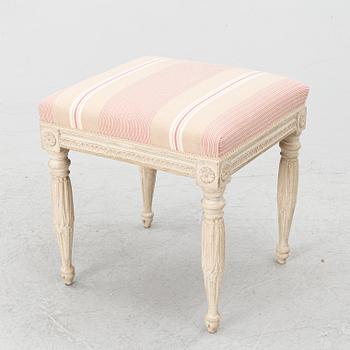 A late Gustavian stool by M- Lundberg (master in Stockholm 1775-1812).