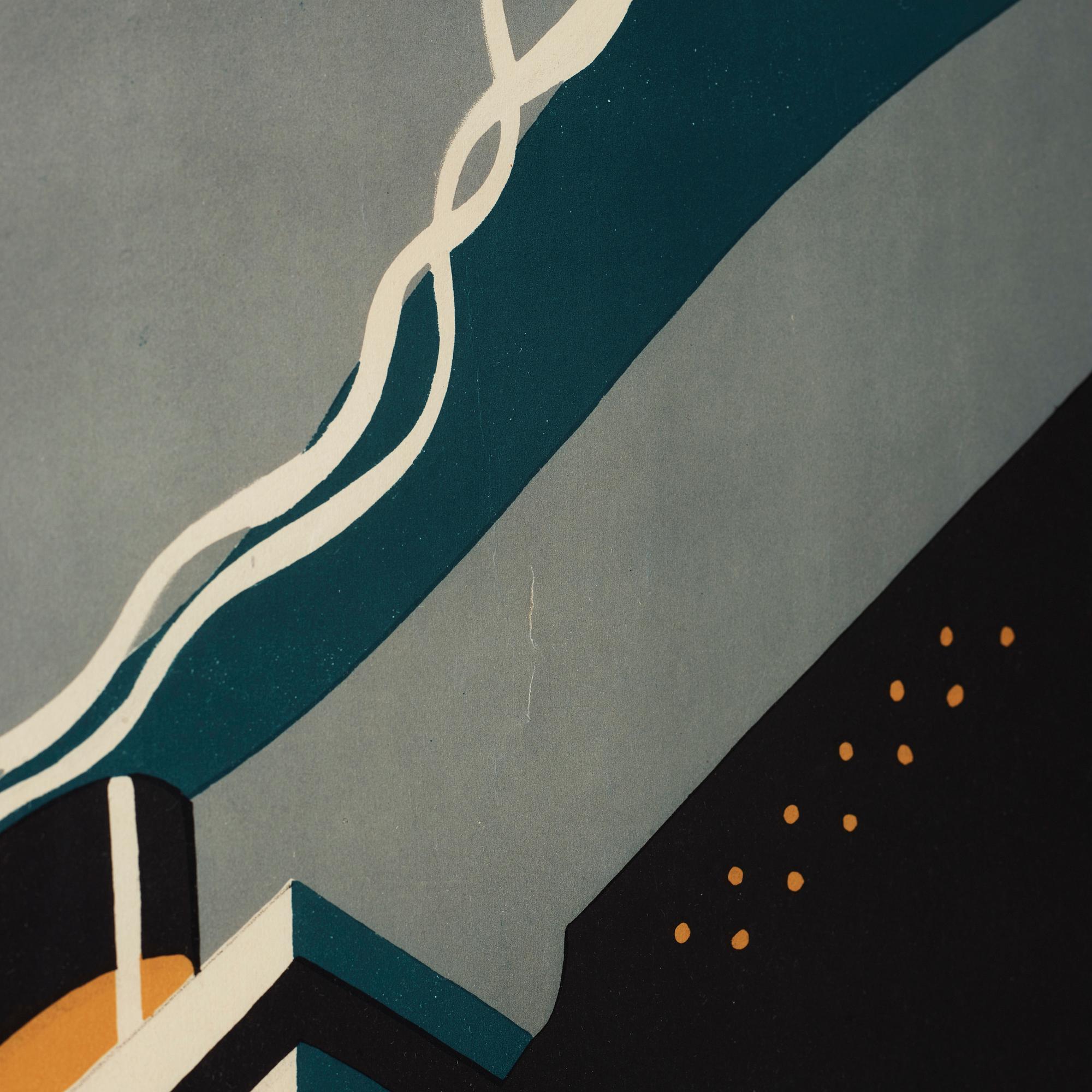 OTTO G CARLSUND, tillskriven, "Atlantic/Titanic". litografisk affisch, 1930, J Olséns Litografiska Anstalt, Sthlm.