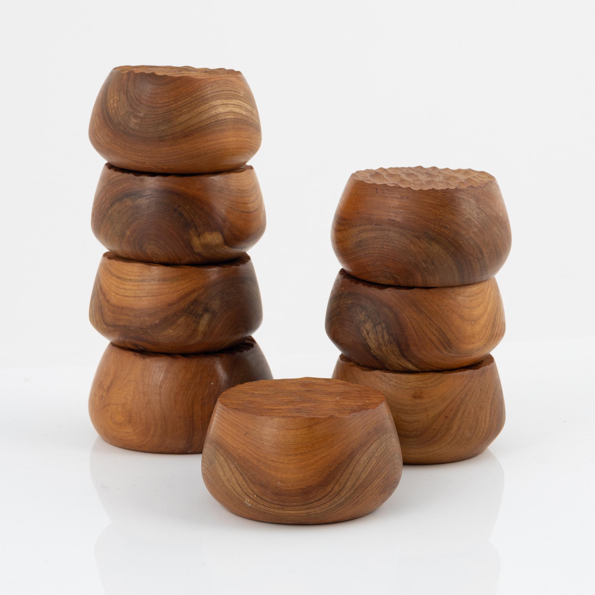 Magnus Ek, serveringsplatåer, 8 st, för Oaxen Krog, 2019.