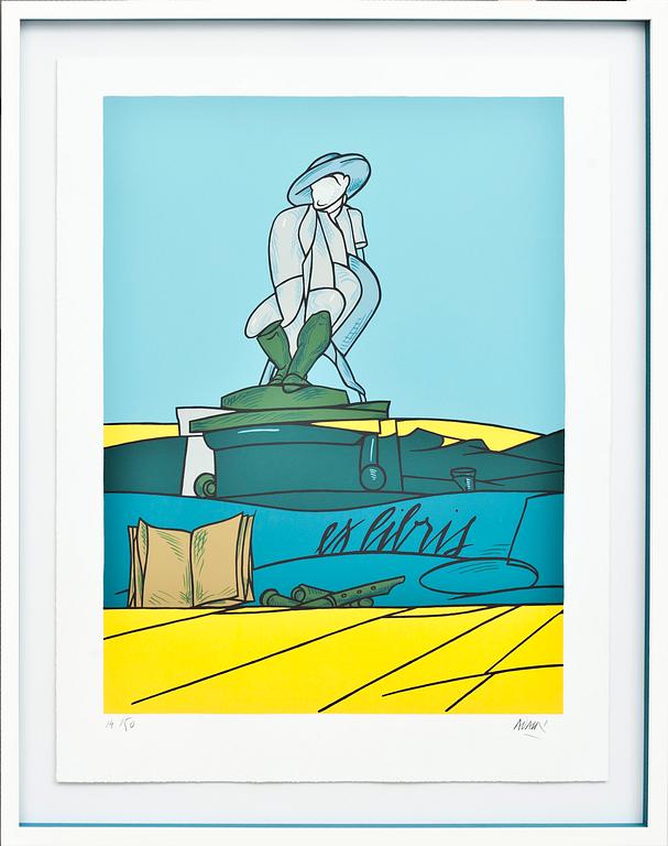 VALERIO ADAMI, färgserigrafi, signerad och numrerad 14/150.