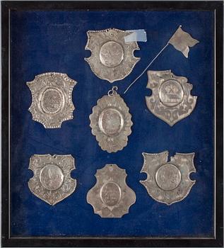 PLAKETTER, 6 st, silver, Sverige, 1700/1800-tal.