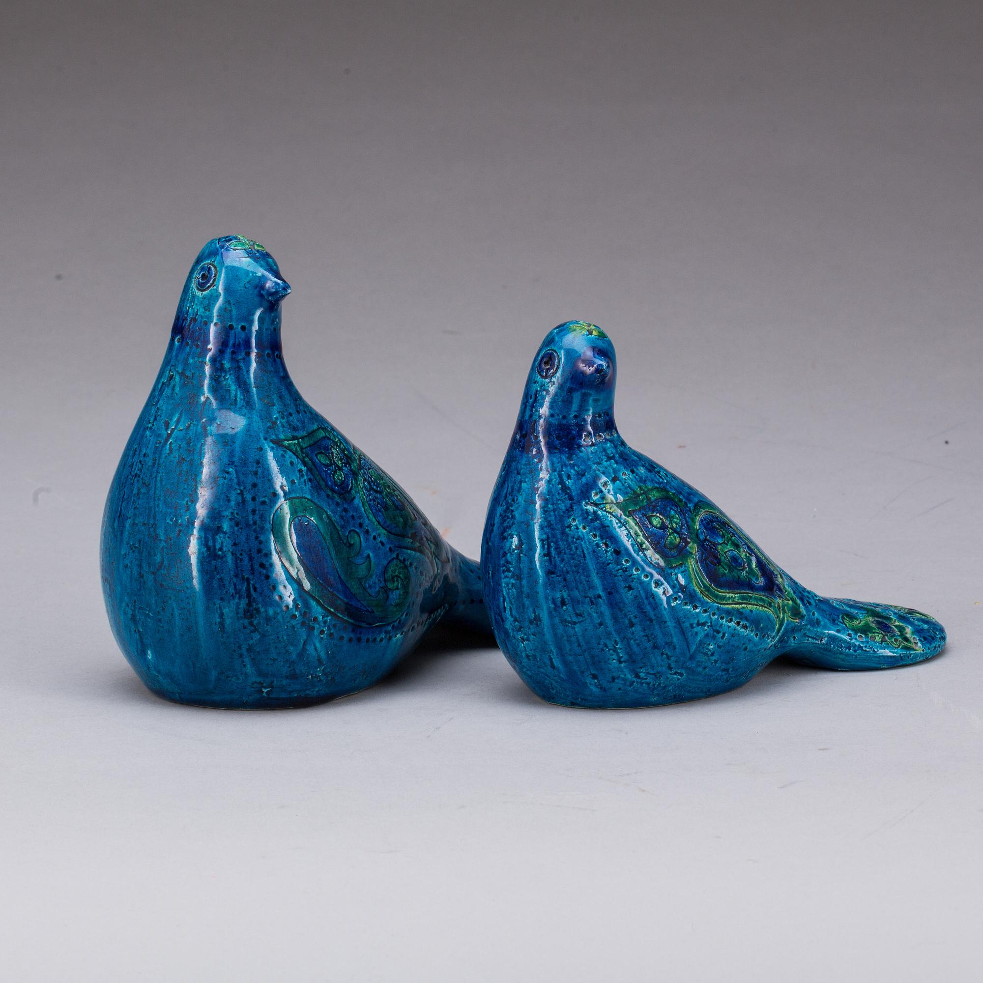 FIGURINER, 2 ST chamotterat stengods, Raymor Bitossi, Aldo Londi.