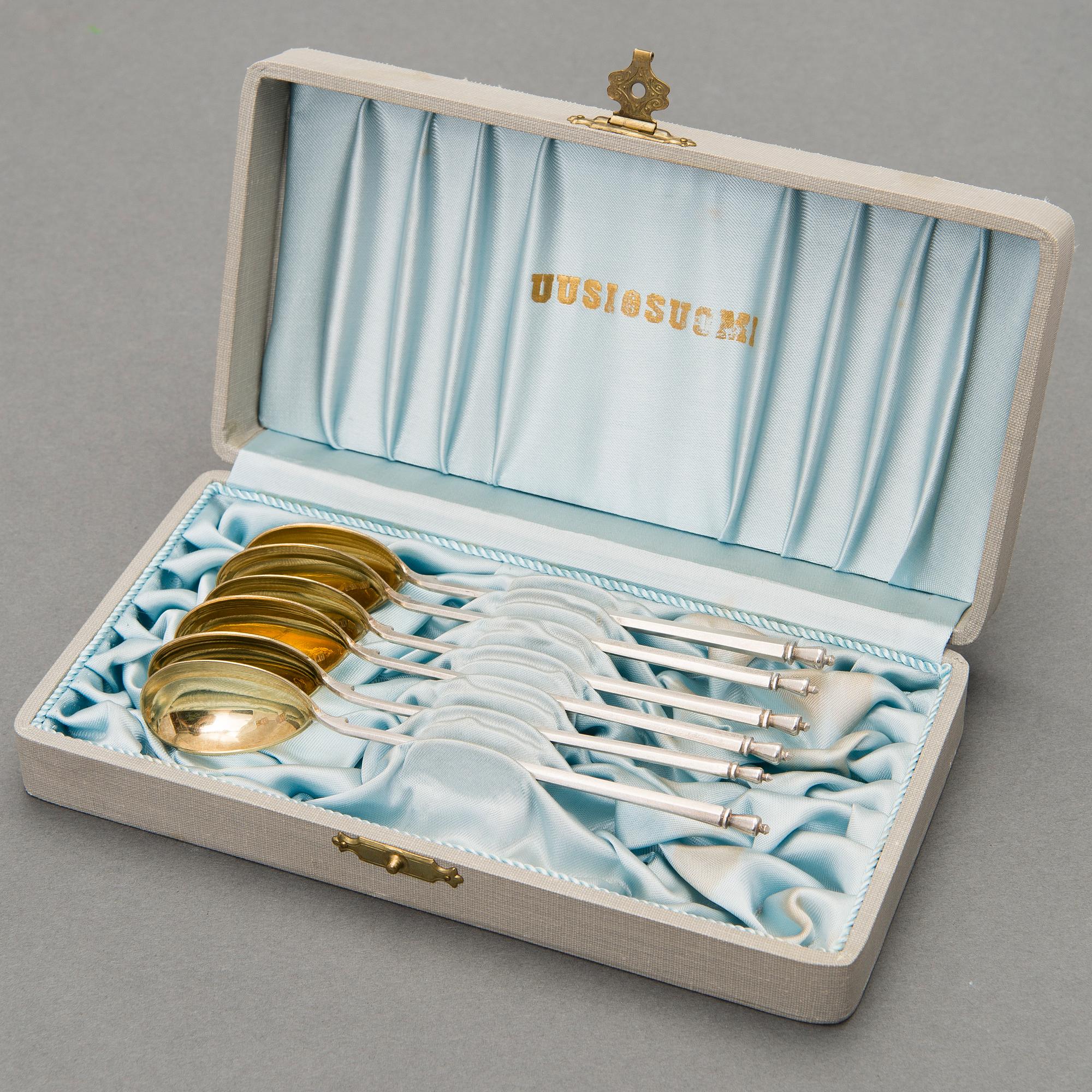 SIX SILVER SPOONS, Moscow ca 1900, Nikolai Pavlov.