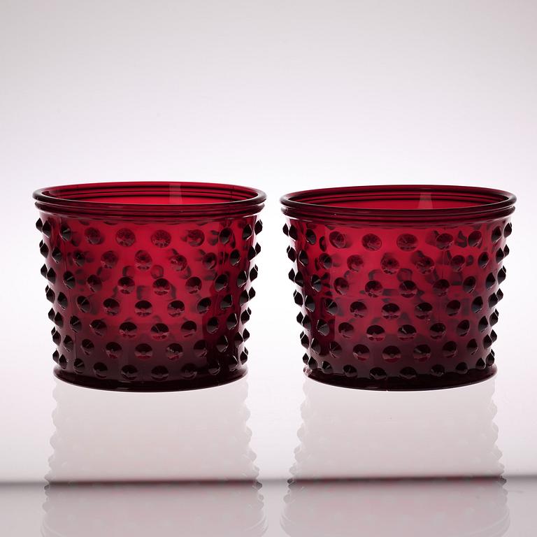 JOSEF FRANK, ytterfoder, ett par "Hortus", Reijmyre Glasbruk för Firma Svenskt Tenn.