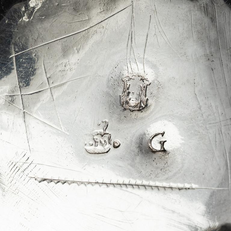 Berendt Möller, bägare, silver, Stockholm 1695. Barock.