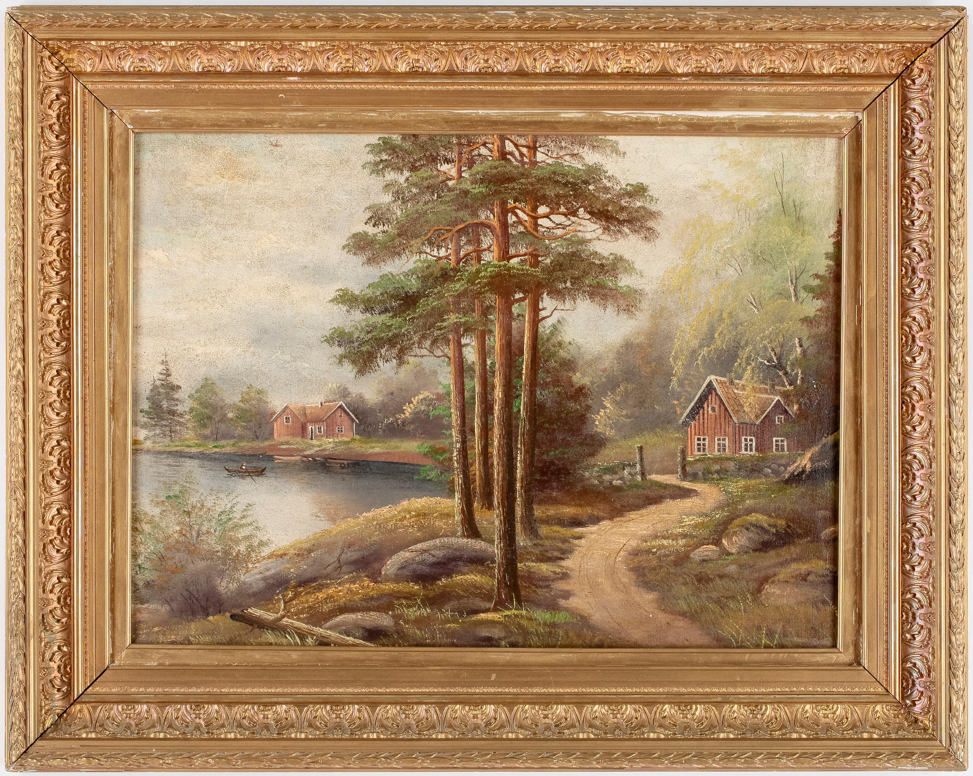 OKÄND KONSTNÄR, olja på duk, sannolikt 1800-talets slut.