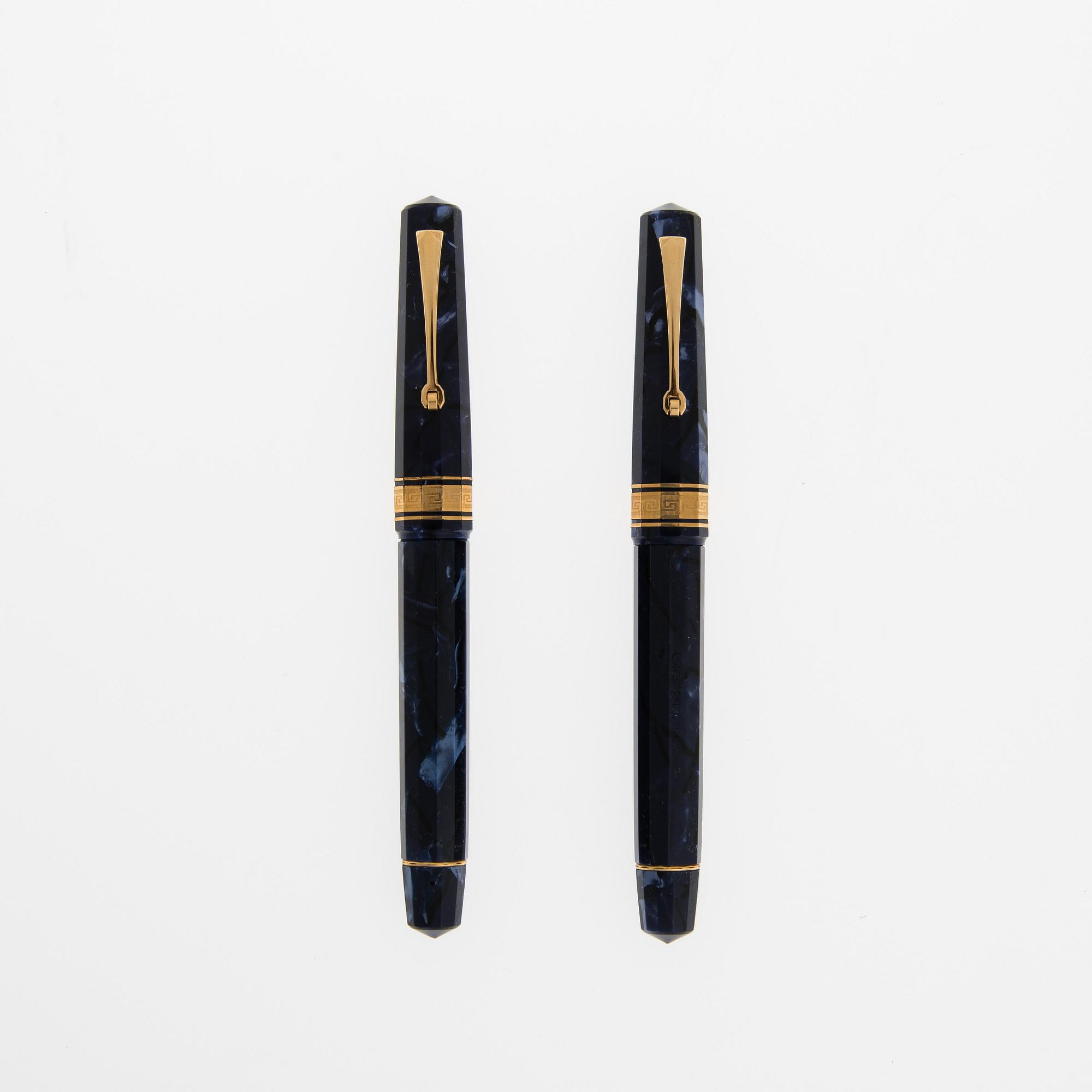 RESERVOARPENNA SAMT KULSPETSPENNA, "Blue Royale Set", Omas, Italien.