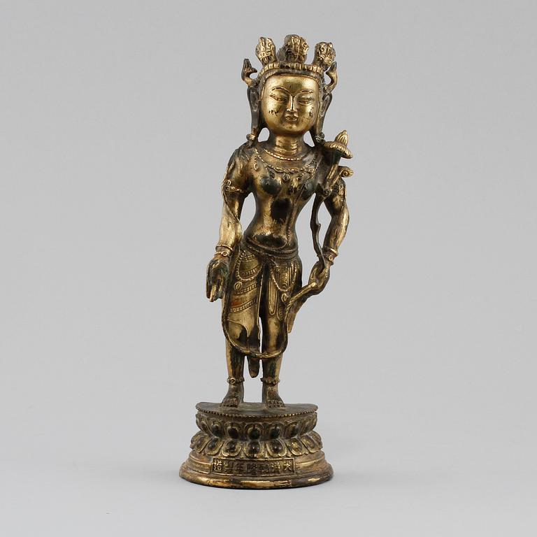 FIGURIN, förgylld brons, orientalisk, 1800-/1900-tal.