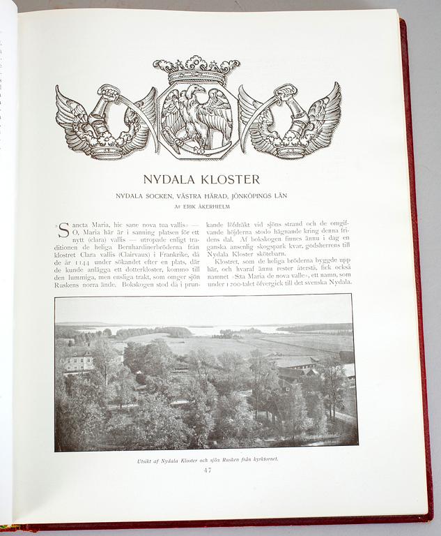 SVENSKA SLOTT OCH HERRESÄTEN VID 1900-TALETS BÖRJAN, 5 vol, Nordisk Familjeboks Tryckeri, Stockholm, 1909-1914.