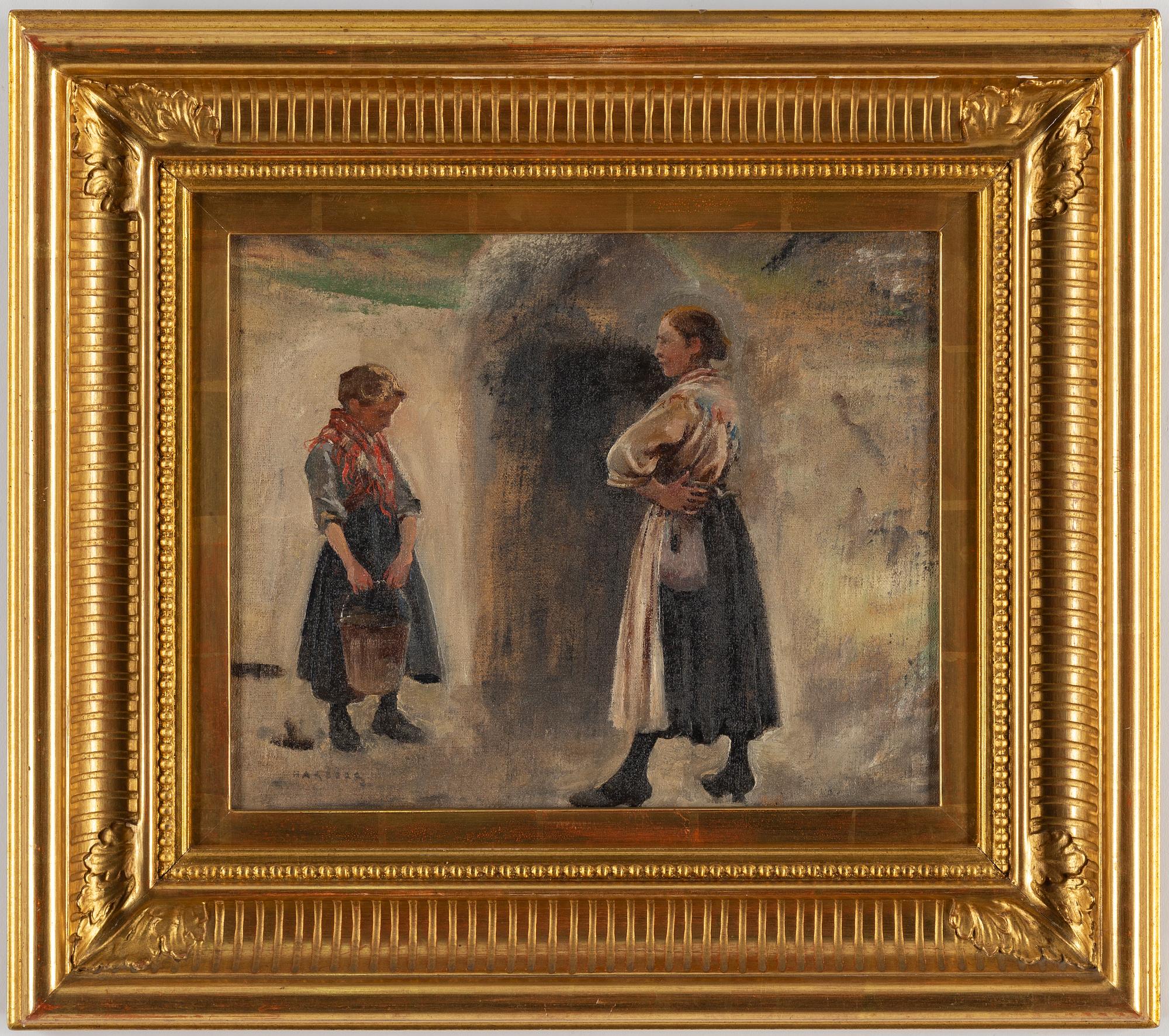 AUGUST HAGBORG, oil on canvas, stamped signature.