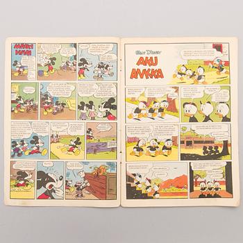 A Finnish Donald Duck Comic Book "Aku Ankka" N:o 12 Joulukuu 1952, Walt Disney.