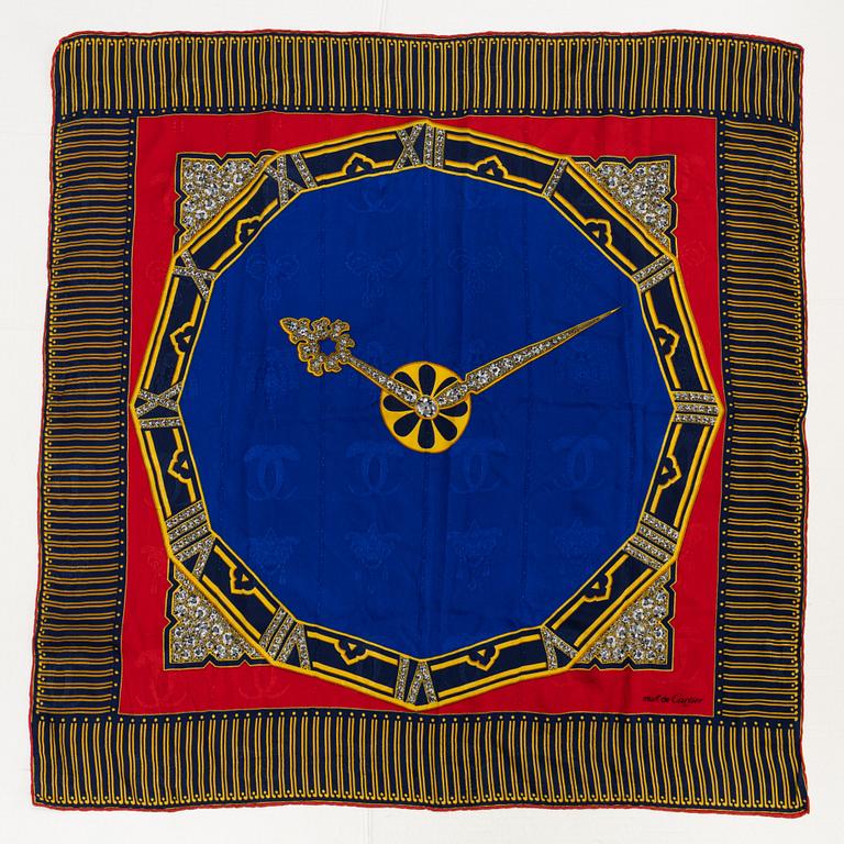 Cartier, a must de Cartier silk scarf.