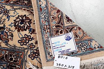 A carpet, Nain, part silk, 6 laa, ca 350 x 215 cm.