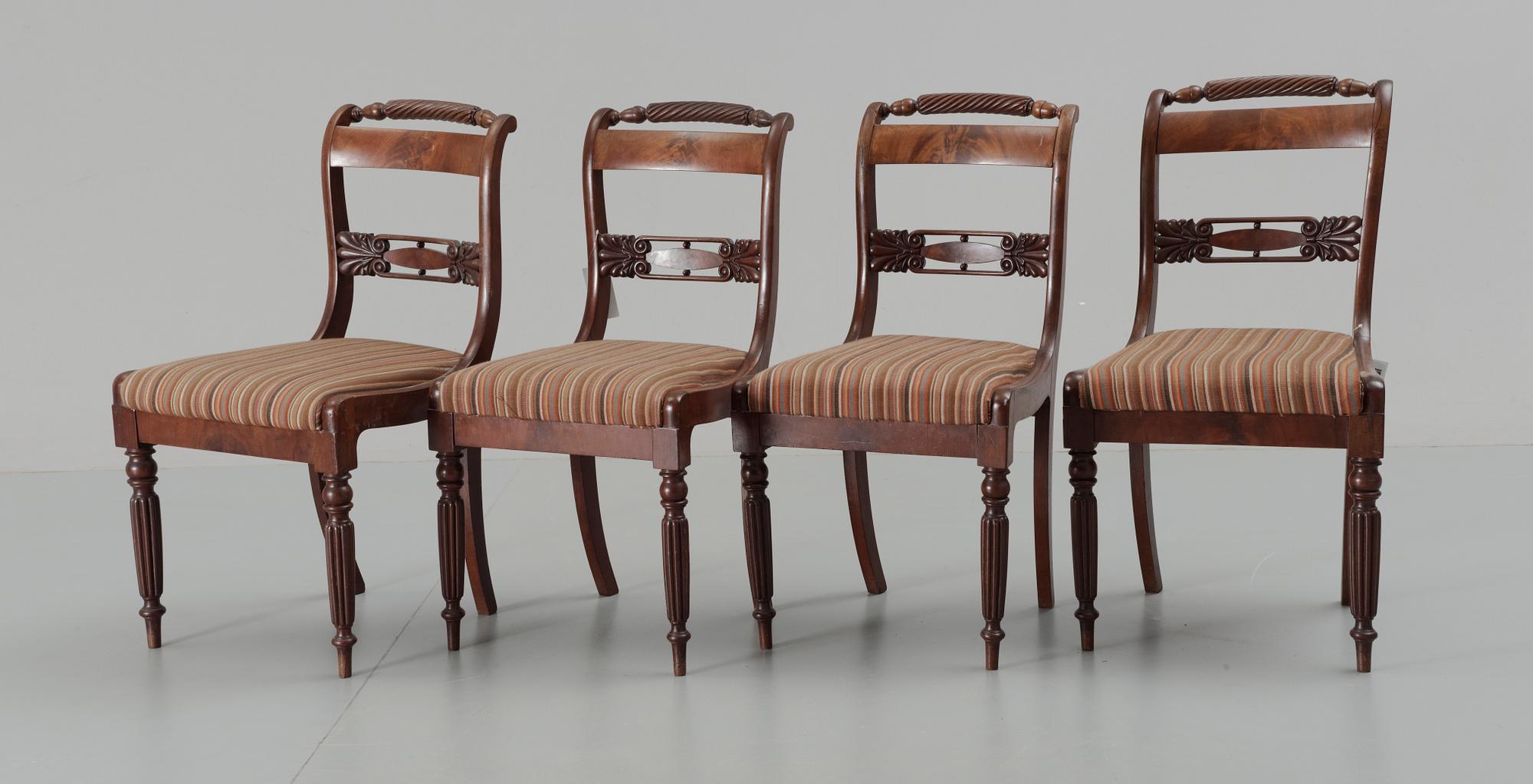 STOLAR, 4 st, senempire, England, 1800-talets första hälft.
