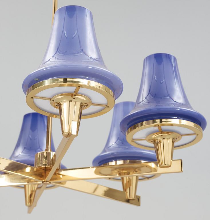 A Hans-Agne Jakobsson brass ceiling lamp, Markaryd Sweden 1960-70's.