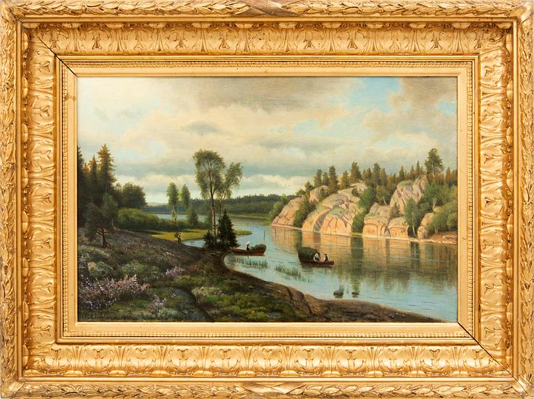 Carl August Fahlgren, olja på duk signerad och daterad 1883 (?).