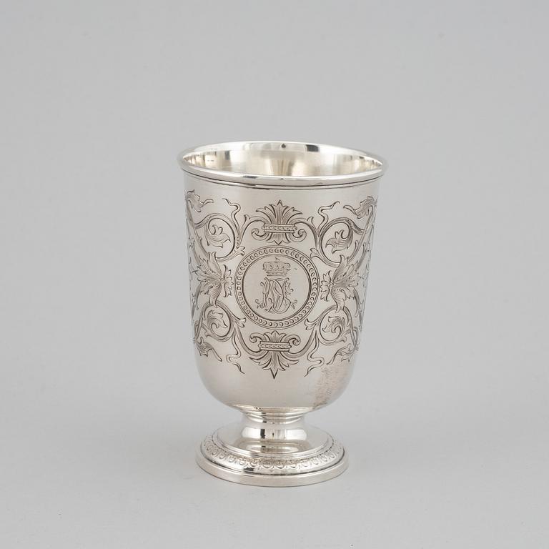 An Austrian late 19th century / early 20th century silver beaker, marked JC Klinkosch (Vienna).