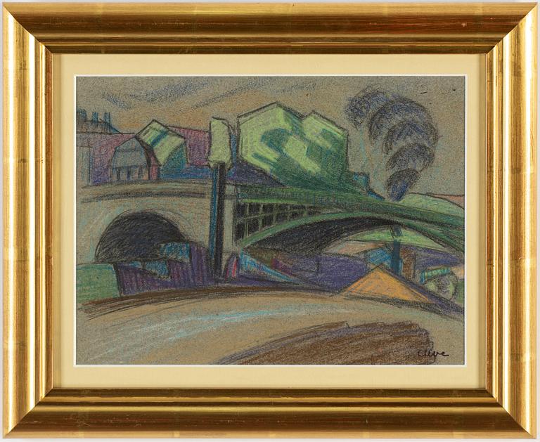 AGNES CLEVE, pastel. Signed with stamp Cleve.