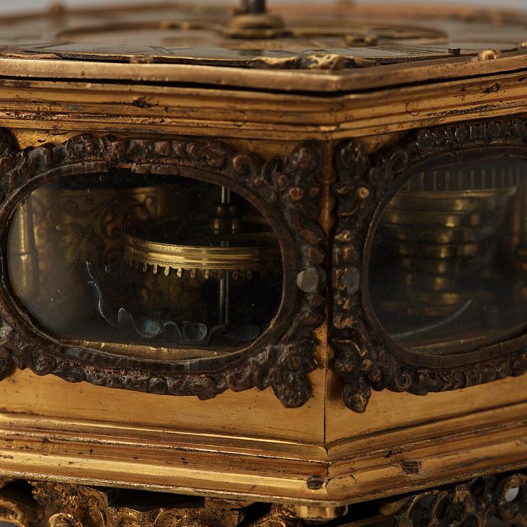 A Baroque 17th century table clock.
