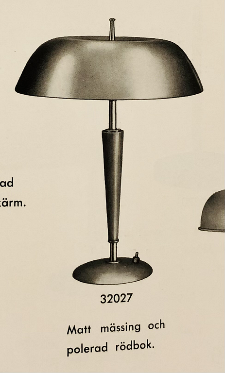 Bertil Brisborg, a table lamp, variant of models "32027" and "32391", Nordiska Kompaniet 1940s-50s.