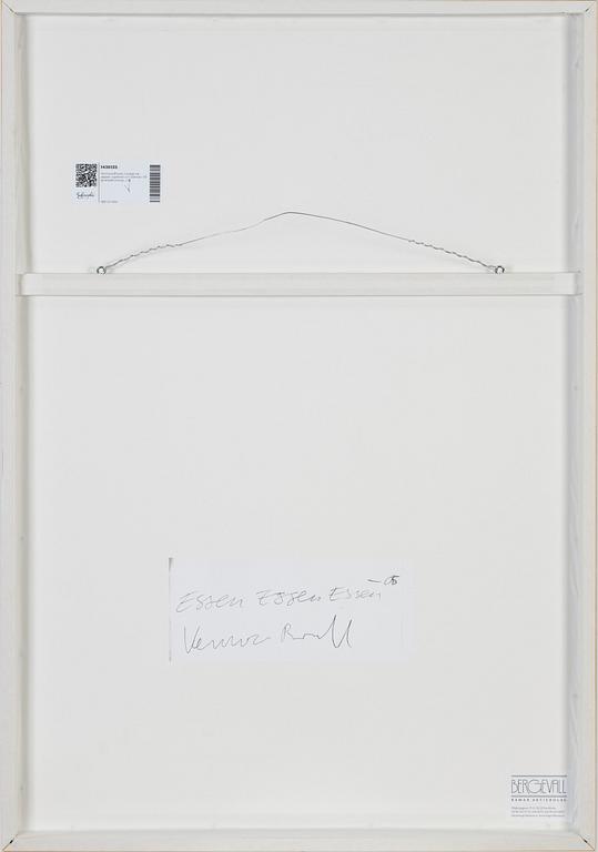 Veronica Brovall, collage on paper, signed and dated -05 on label verso.