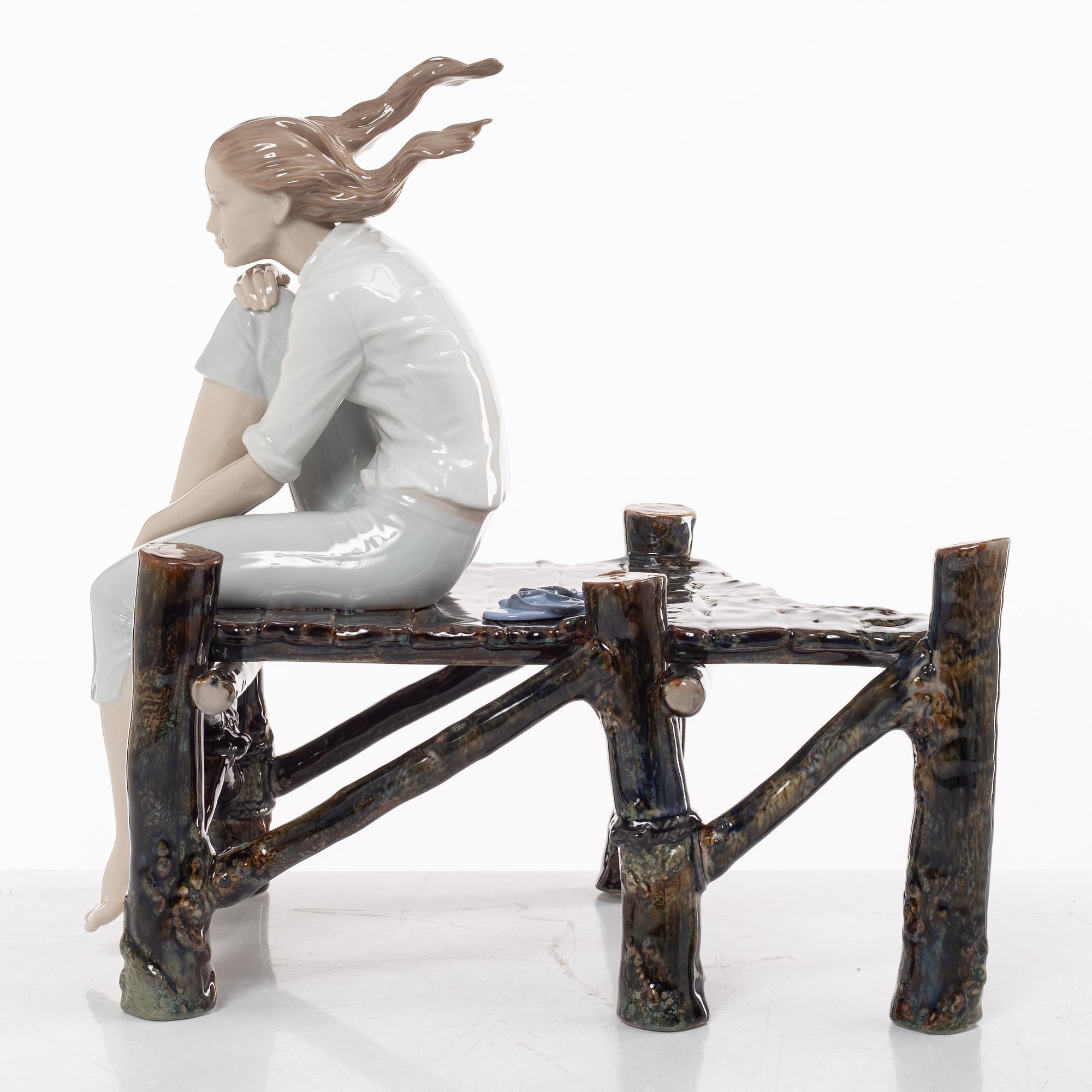 Ernest Massuet, figurine, "Sunset at the Pier", Lladró, Spain.