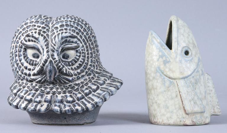 FIGURINER, 2 st, stengods, Gunnar Nylund, Rörstrand.